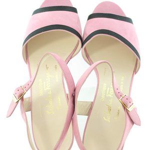 SALVATORE FERRAGAMO Pink Low Heel Sandals Open Toe Size 9
